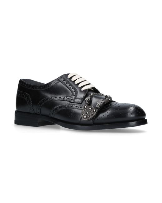 Gucci Black Queercore Buckle Derby Shoes for men