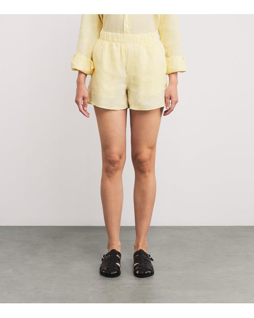 With Nothing Underneath Yellow Linen The Boxer Shorts