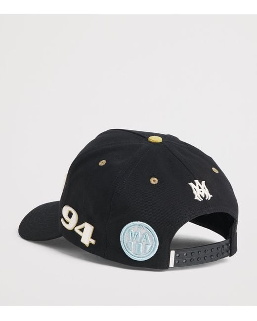 Amiri Black Cotton World Cup Baseball Cap for men