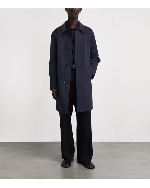 Brioni Blue Leather-Trim Reversible Jacket for men