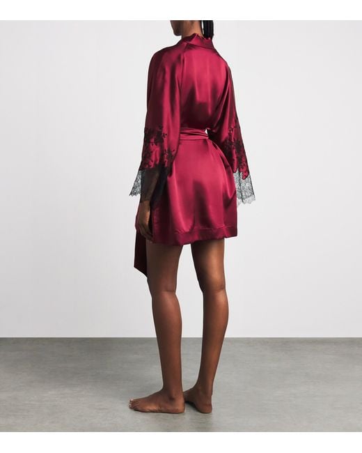 Carine Gilson Red Silk Short Hanae Robe