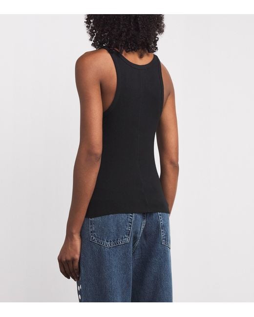 ÉTERNE Black Ribbed Tank Top