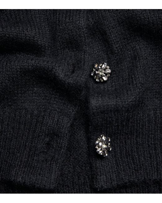 Doen Black Crystal-Button Petra Cardigan