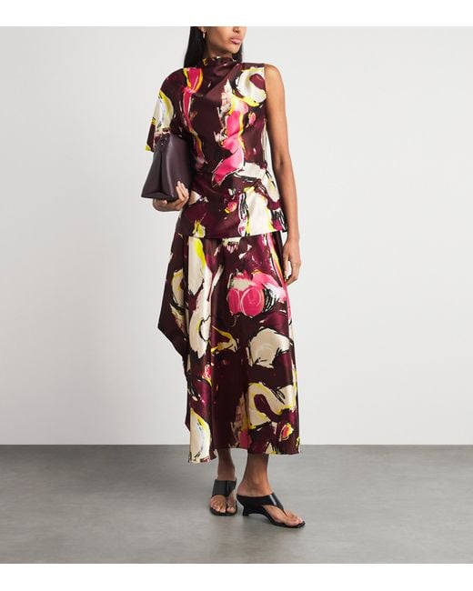 Roksanda Red Satin Printed Nomi Blouse