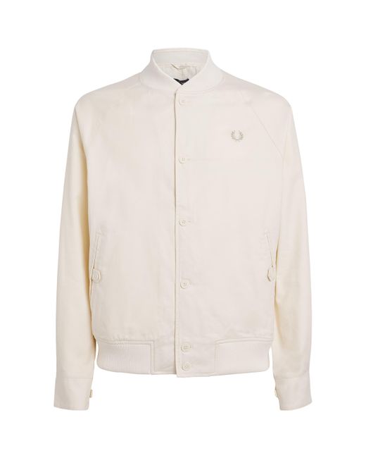 Fred Perry Cotton-Blend Twill Tennis Bomber Jacket in White for