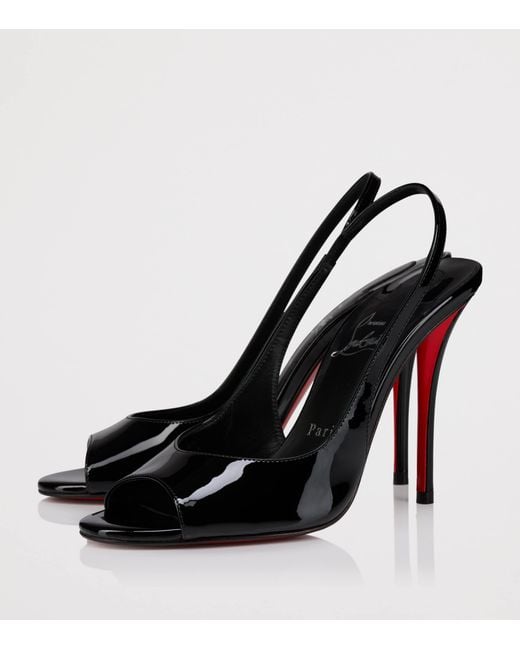 Christian Louboutin Black Sofia Z Patent Leather Slingback Sandals 100