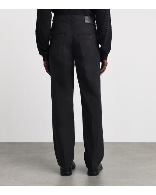 Emporio Armani Black Cotton Cargo Trousers for men