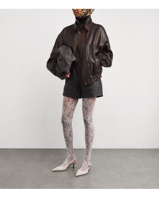 Magda Butrym Brown Leather Bomber Jacket