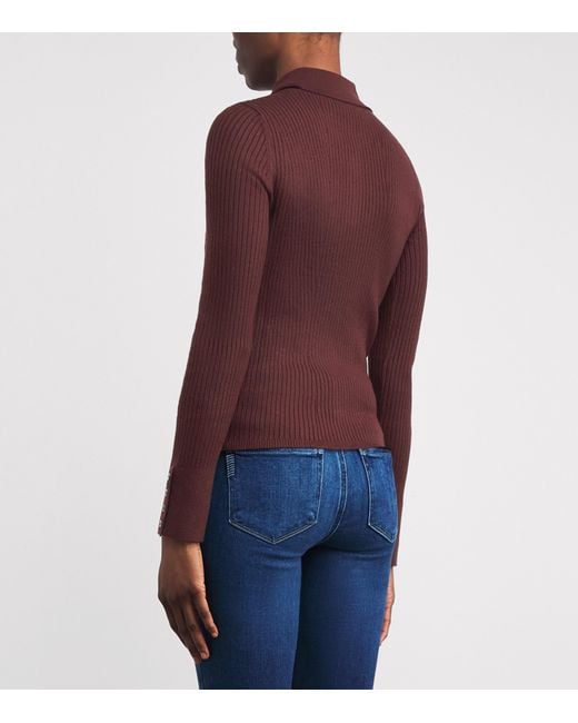 PAIGE Purple Ribbed Jayde Sweater Top