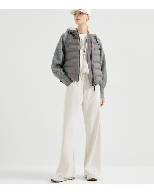 Brunello Cucinelli Gray Down Water-Resistant Padded Jacket