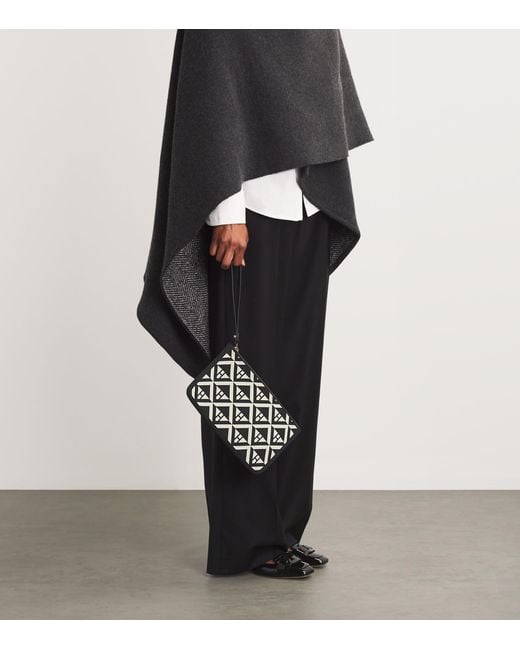 Harrods Black Geometric Pouch