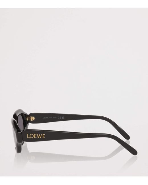 Loewe Black Slim Rectangular Sunglasses