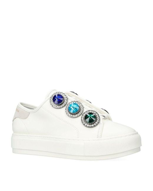 Kurt Geiger White Leather Laney Octavia Sneakers