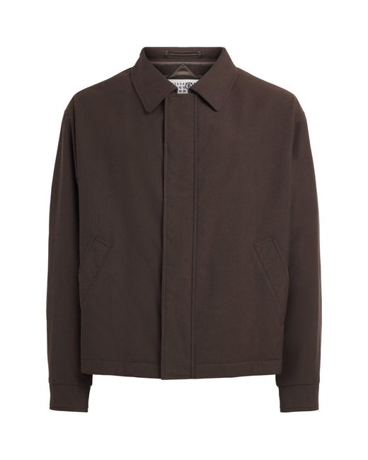 MM6 by Maison Margiela Brown Virgin Wool-Cotton Field Jacket for men