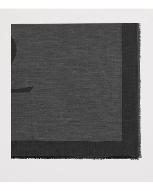 Saint Laurent Black Cashmere-Silk-Wool Cassandre Scarf for men