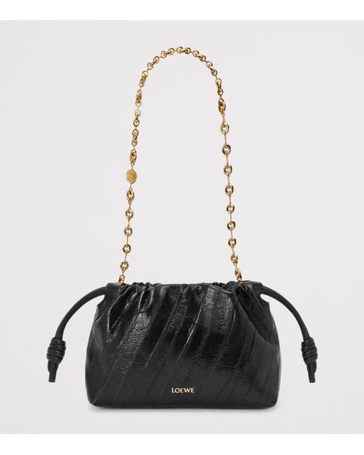 Loewe Black Mini Eel Leather Flamenco Purse
