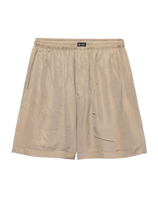 Prada Natural Silk Bermuda Shorts for men