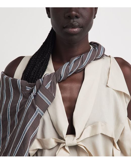 Acne White Cut-Out Bow Blouse