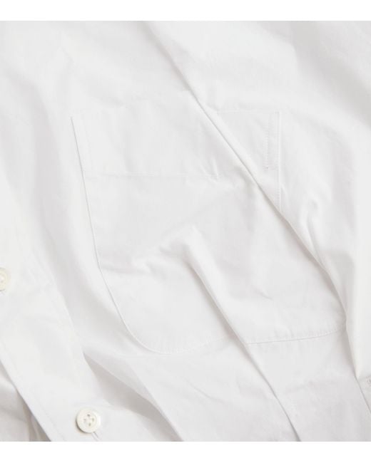 Maison Margiela White Cotton Poplin Gathered Shirt