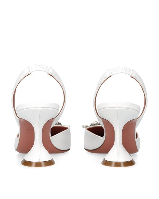 AMINA MUADDI Metallic Leather Begum Slingback Pumps 70