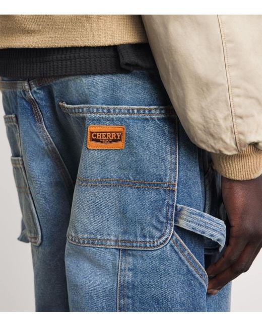 CHERRY LA Blue Carpenter Wide-Leg Jeans for men