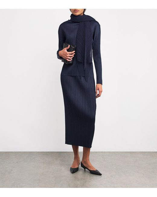 Pleats Please Issey Miyake Blue New Colorful Basics 4 Long-Sleeve Top