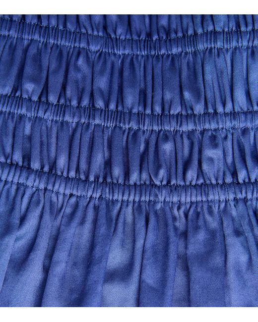 Joseph Blue Silk Isaak Midi Skirt