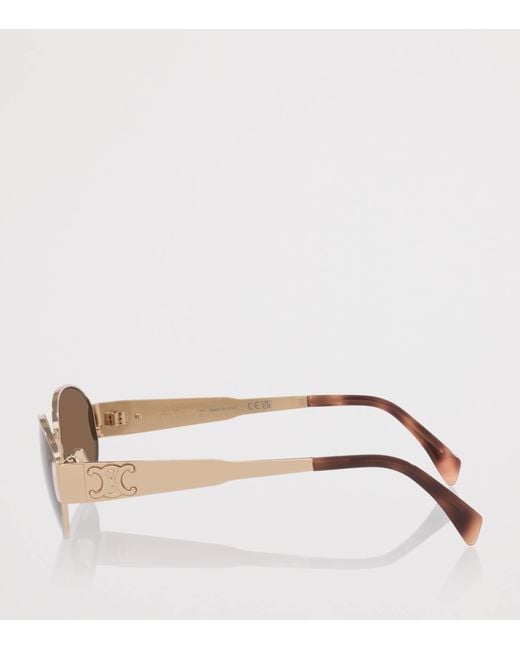 Céline Brown Metal Triomphe Cl40235U Oval Sunglasses