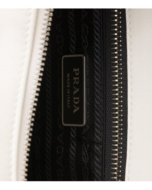 Prada Gray Fold Large Leather Shoulder Bag