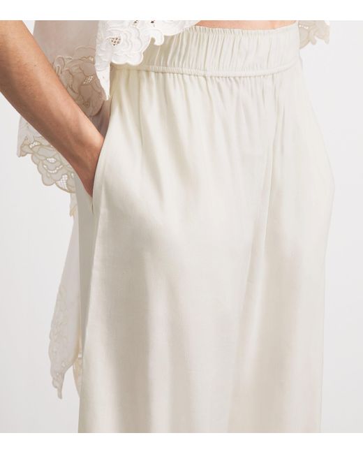 Camilla & Marc White Linen-Blend Chara Wide-Leg Trousers