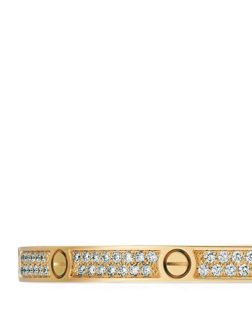 Cartier Natural Small Yellow Gold And Diamond-paved Love Bracelet