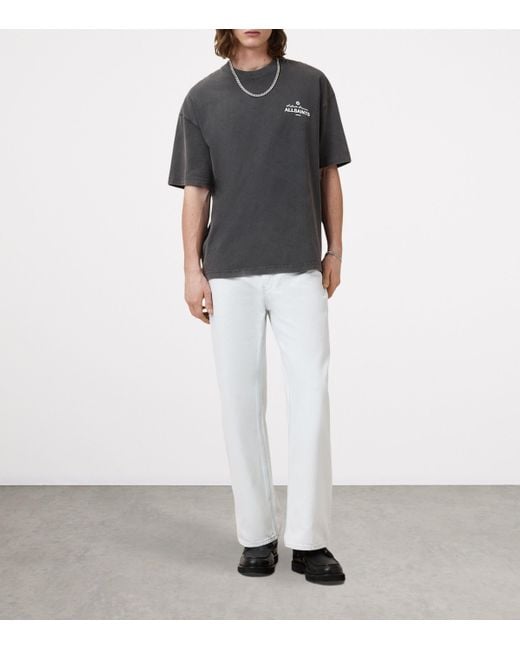 AllSaints Gray Organic Cotton Soleil T-Shirt for men