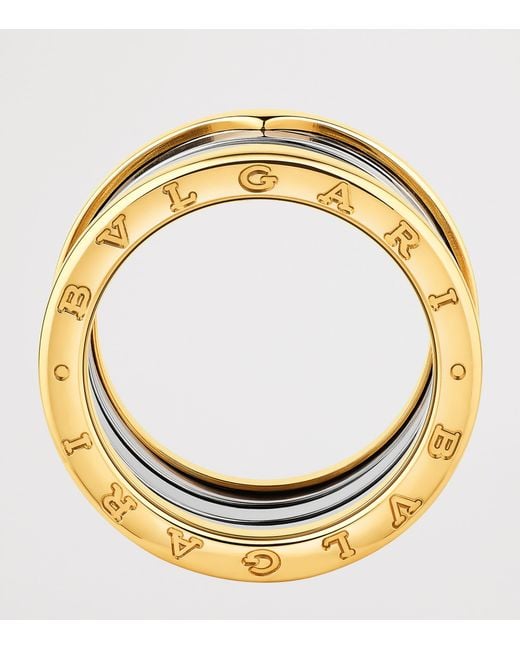 BVLGARI Gray And Stainless Steel B.Zero1 Four-Band Ring