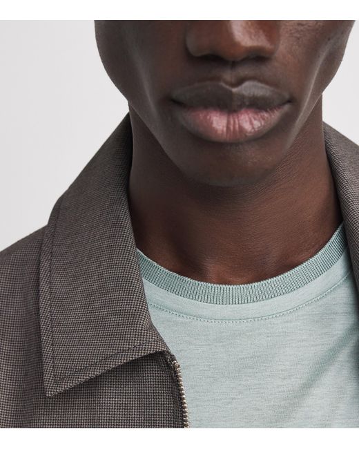 Canali Blue Cotton Double-Neck T-Shirt for men