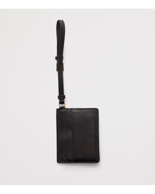 Prada Black Leather Triangle Card Holder