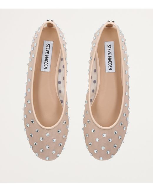 Steve Madden Natural Embellished Viv Ballet Flats