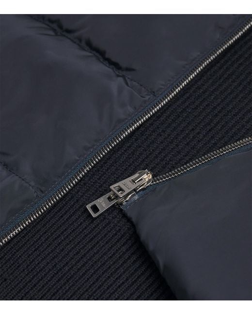 Herno Blue Down Merino Wool Hybrid Jacket for men