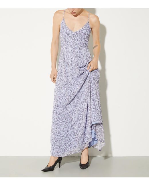 MAX&Co. Purple Printed Maxi Dress