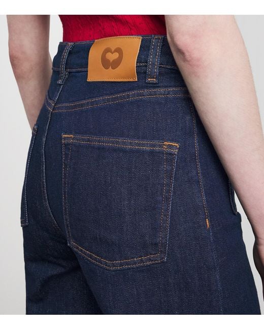 Maje Blue Patch-Pockets Flared Jeans