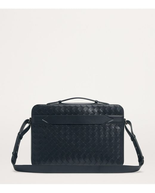 Bottega Veneta Blue Leather Slim Getaway Briefcase for men