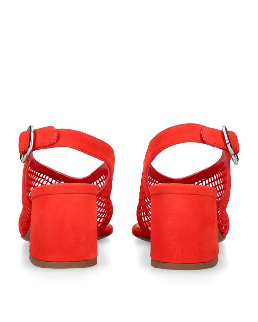 Alaïa Red Patent Leather Fishnet Sandals 55