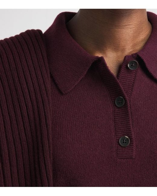 Anine Bing Purple Cashmere Lee Polo Sweater