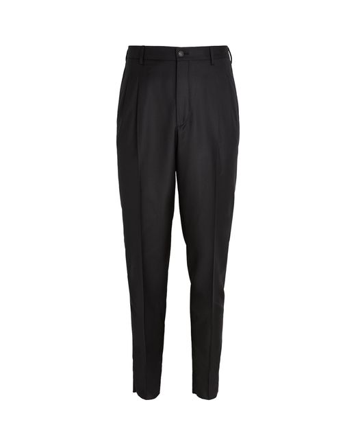 Giorgio Armani Black Wool-Cashmere Tailored Trousers for men