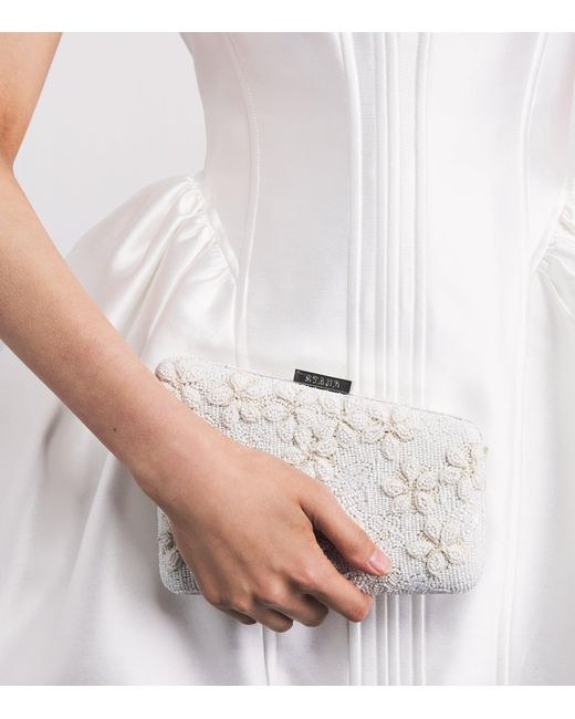 Staud Natural Beaded Carmella Clutch Bag