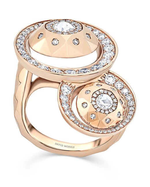 David Morris Metallic Rose And Diamond Rose Cut Forever Ring