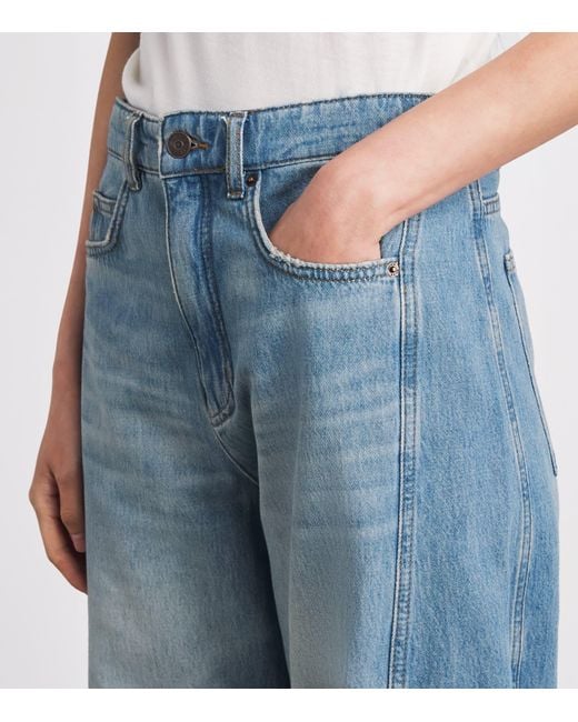 ME+EM Blue Cropped Straight Jeans