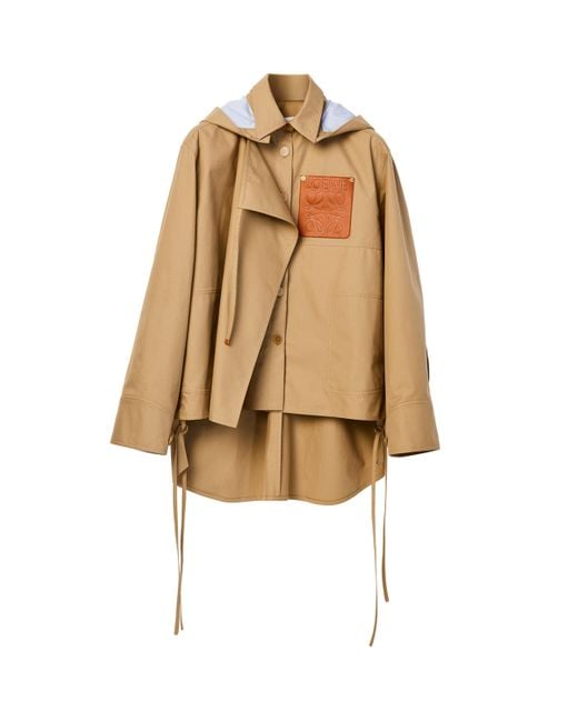 Loewe Natural Hooded Logo-Patch Parka