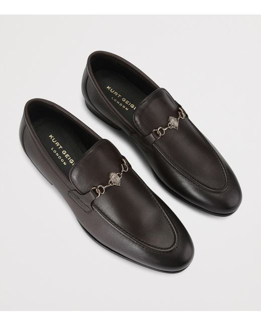Kurt Geiger Black Leather Alton Loafers for men