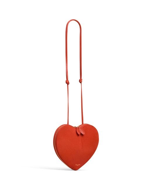 Alaïa Red Mini Suede Le Coeur Shoulder Bag