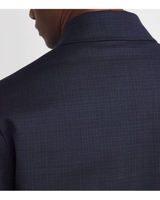 Paul Smith Blue Wool Mac With Gilet for men